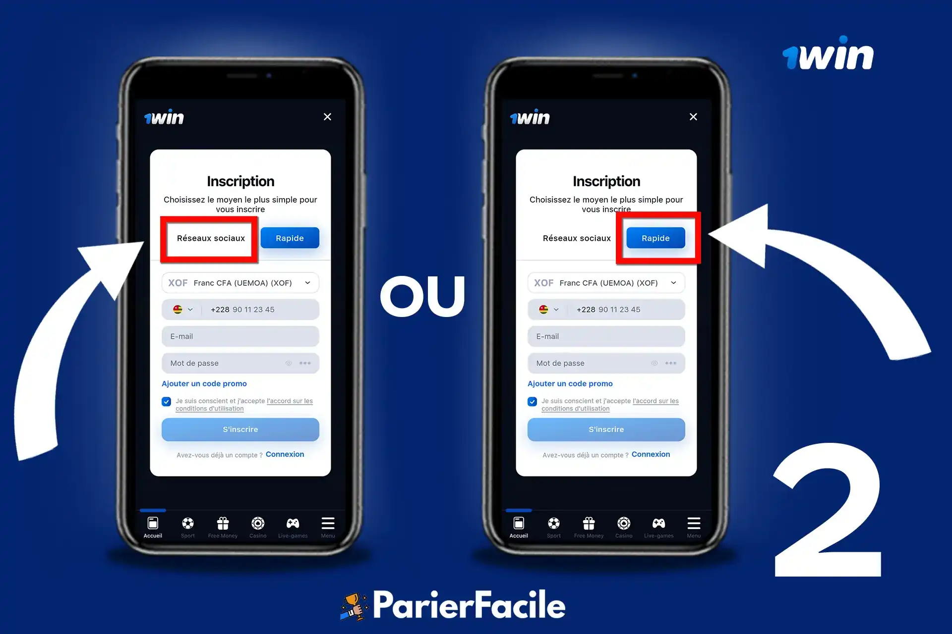 Casino en ligne de 1win : guide complet pour les joueurs 4 1win inscription step 2