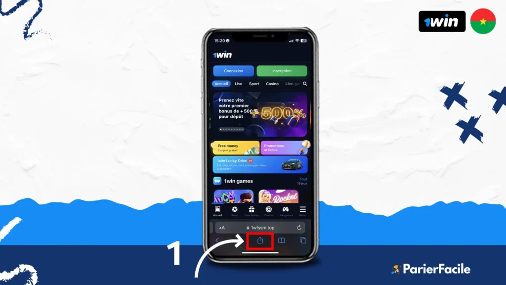 Télécharger 1win APK Burkina : Guide Complet pour Android et iOS 9 étape 1 - télécharger 1win sur iPhone