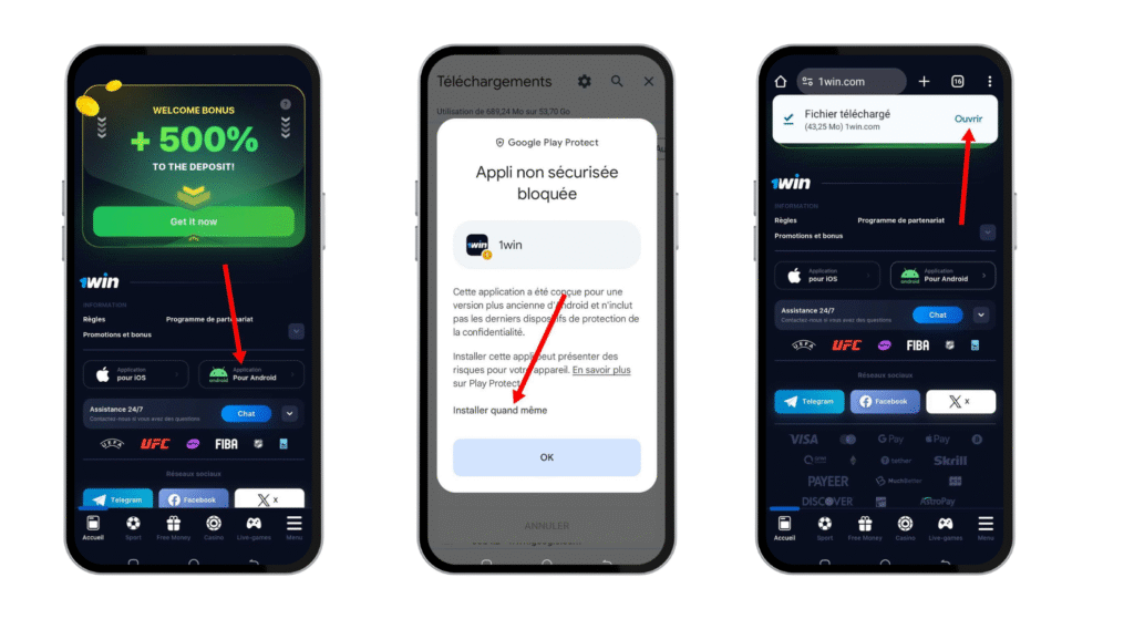 1win telecharger android 1