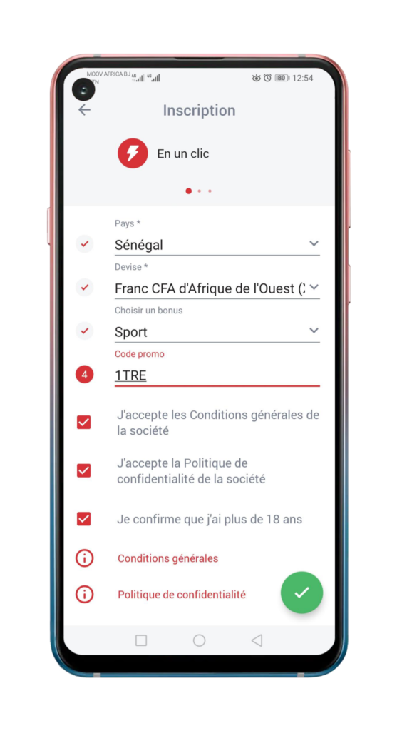 accepter les conditions et la politique de confidentialité