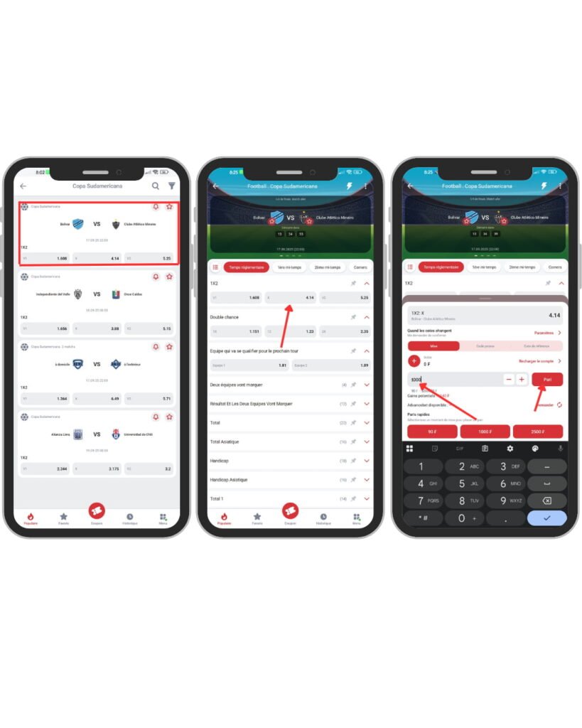 Étape 4 pour parier sur 888Starz Burkina Faso