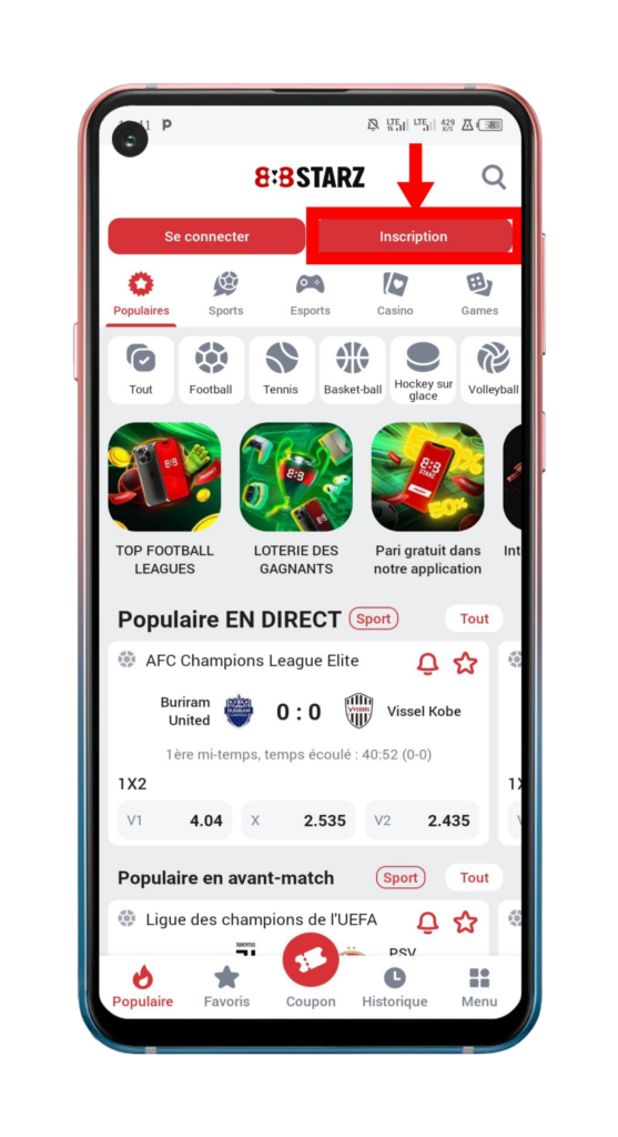 Code promo 888Starz Guinée