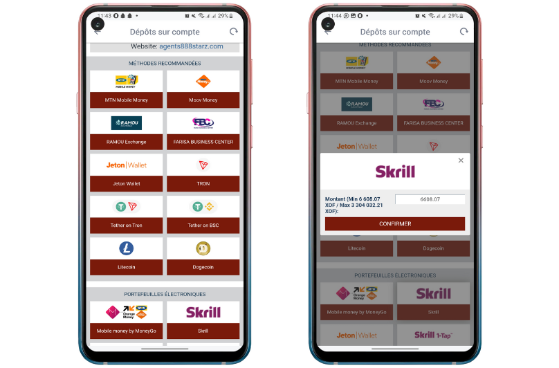 Dépôt 888Starz Sénégal