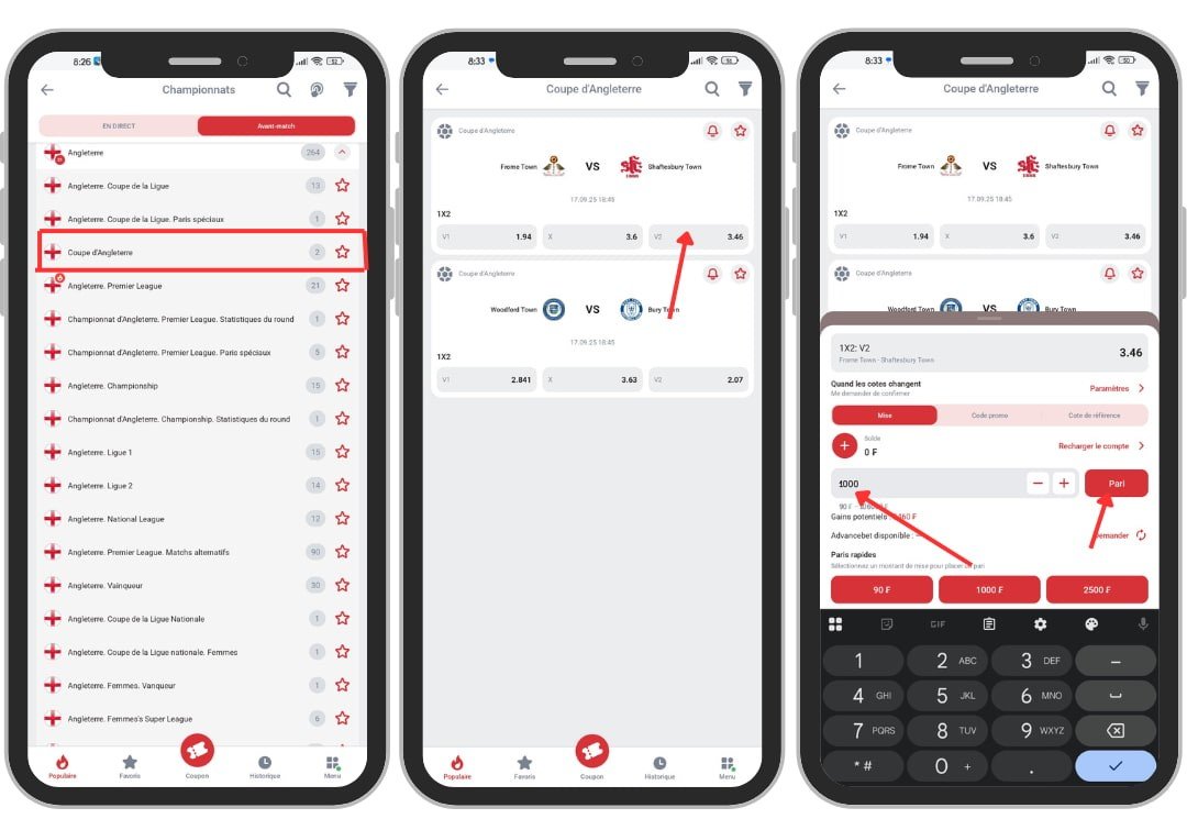 Exemple concret de pari sur 888Starz