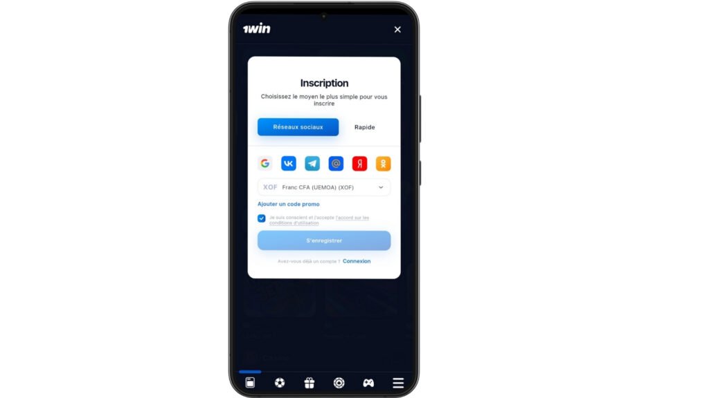 Inscription 1win methode reseaux sociaux