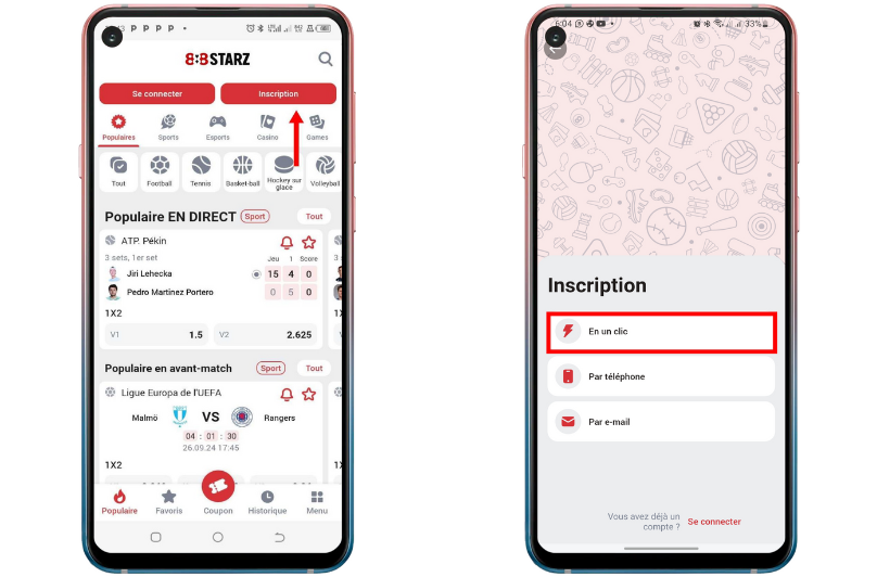 Inscription sur 888Starz Mali : créer un compte et profiter du bonus de bienvenue 5 Inscription sur 888Starz Mali