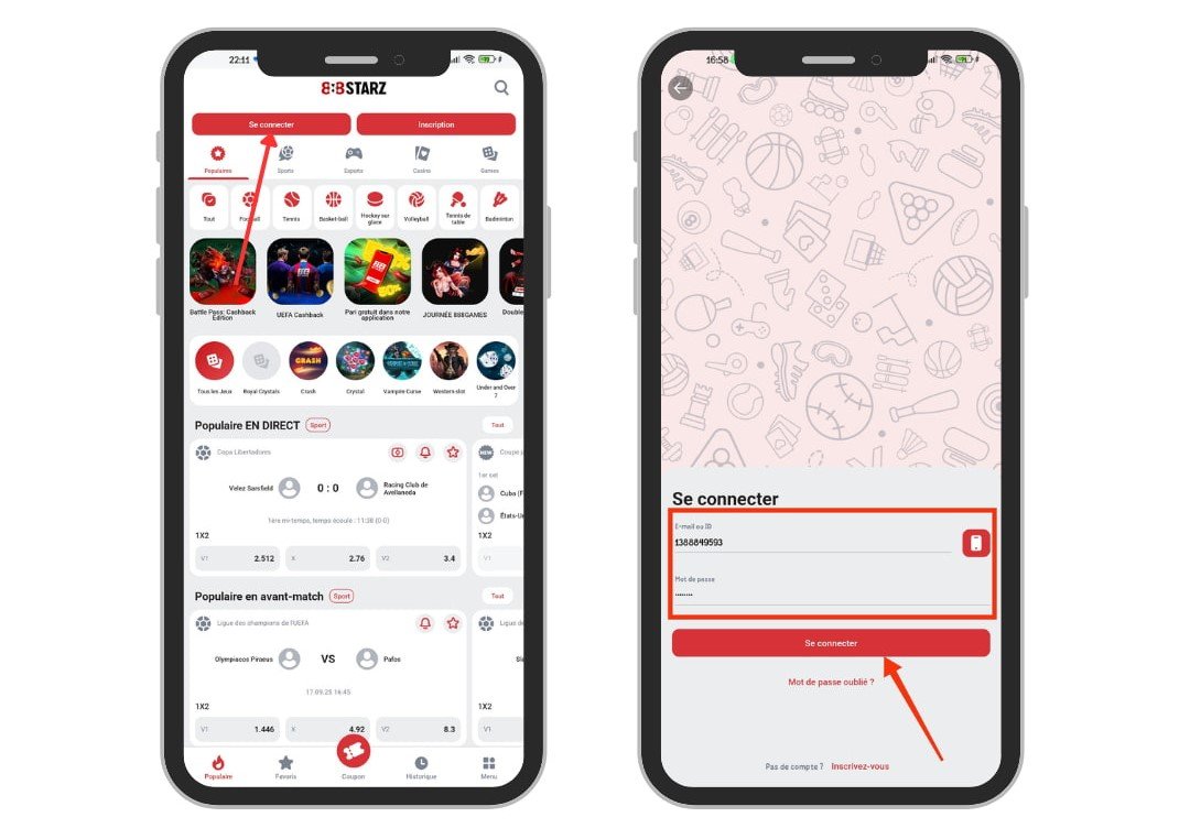 Se connecter pour placer un pari sur 888Starz Cote dIvoire