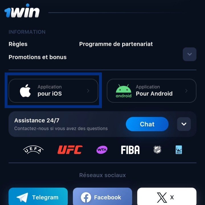 Télécharger 1win Gabon iOS