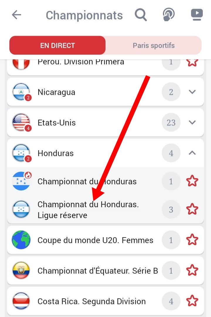 Choix du championnat de football