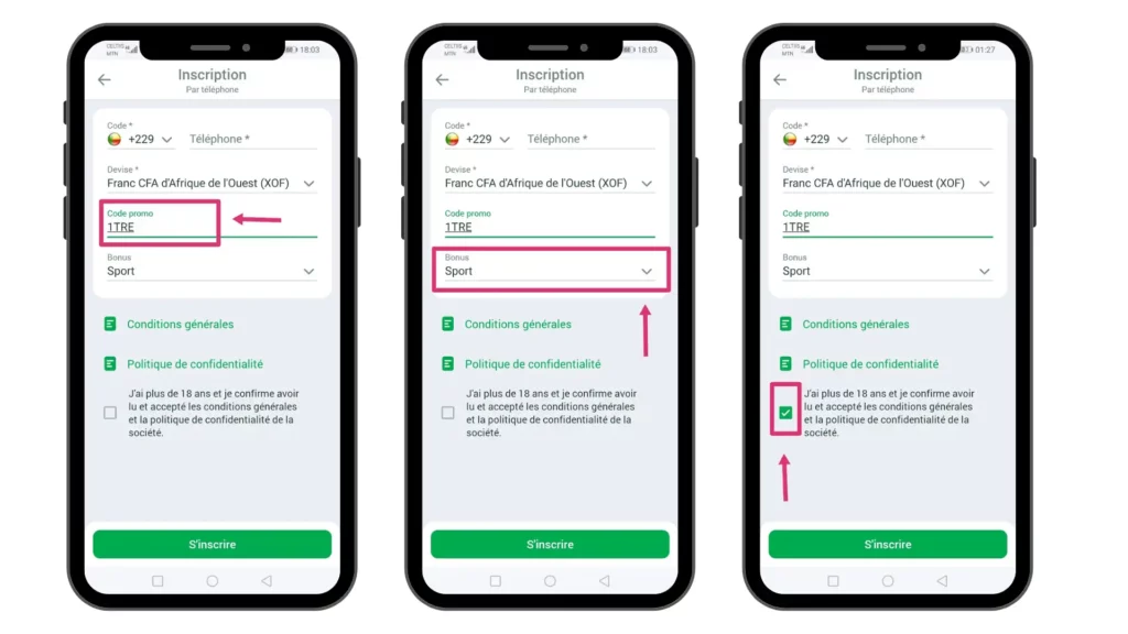s'inscrire sur Linebet Bénin par téléphone