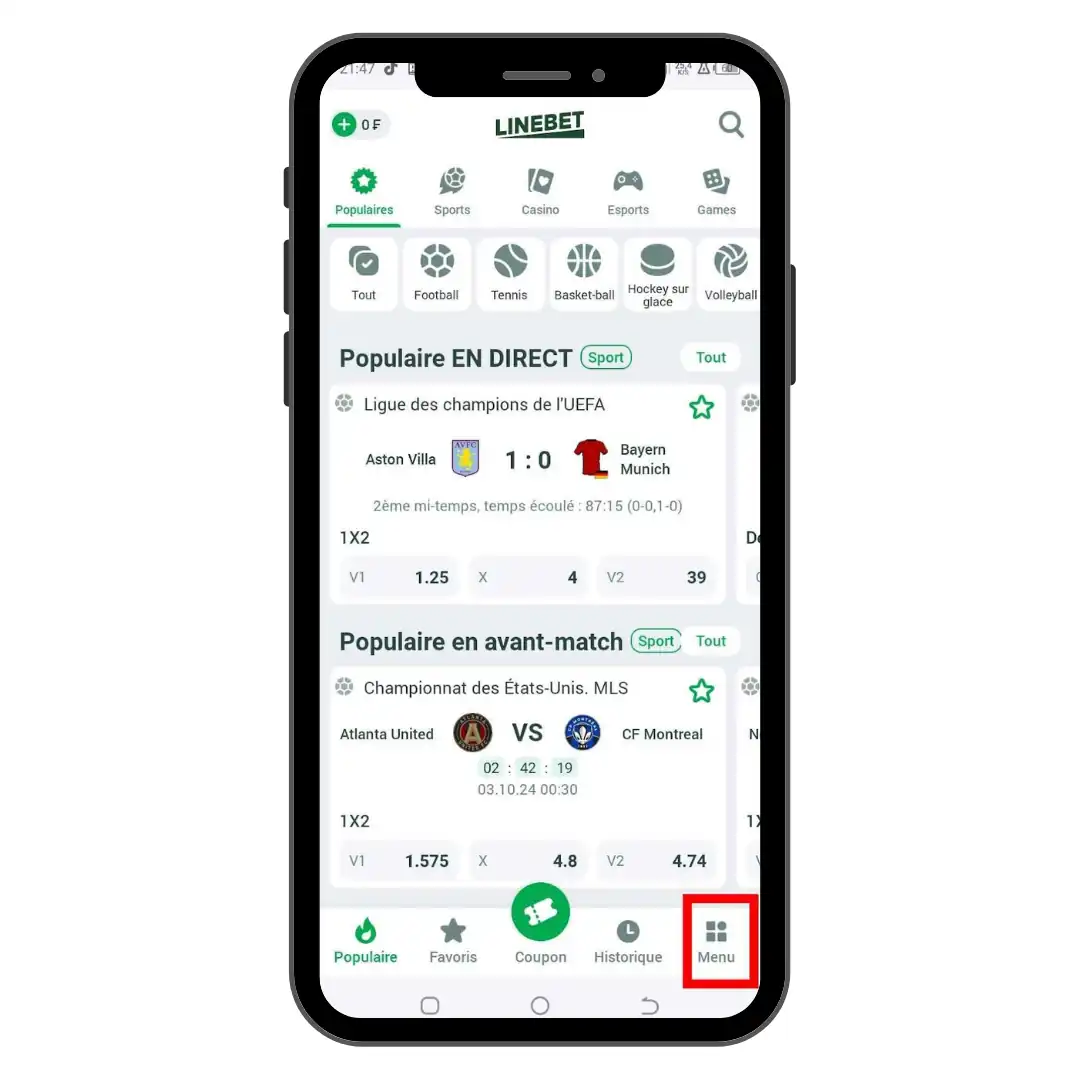 retirer de l'argent sur Linebet