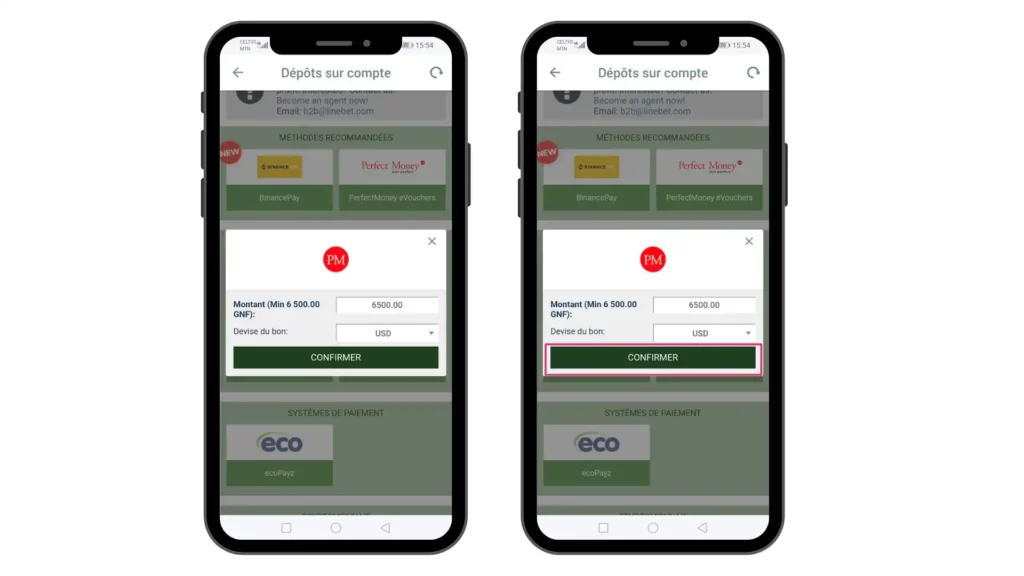 faire un depot sur Linebet Guinee 1