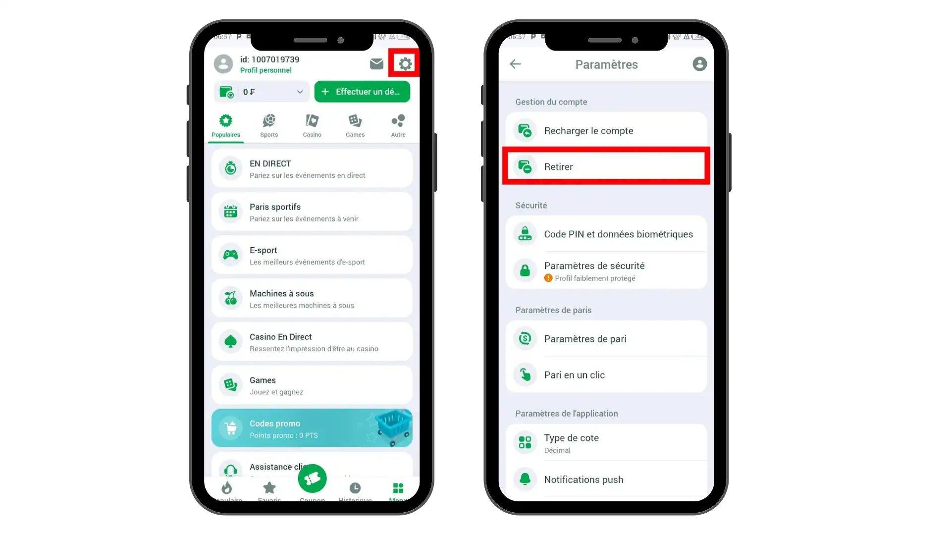retirer son argent sur Linebet