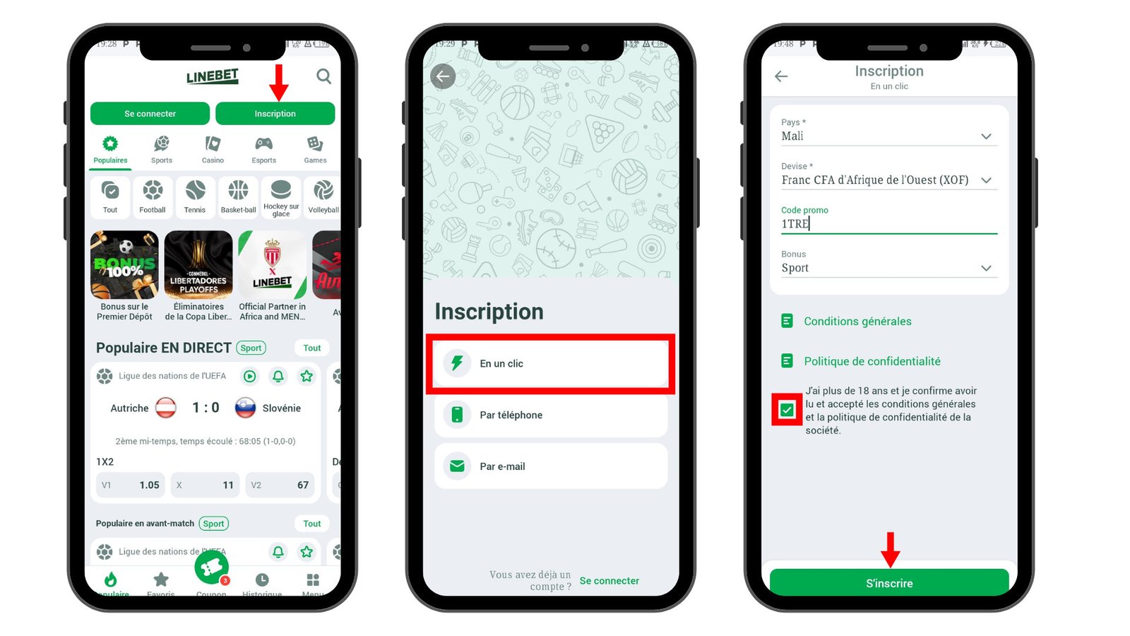 Bonus Linebet Bénin : comment recevoir 100 % au 1ᵉʳ dépôt ? 6 Inscription sur Linebet Mali en un clic 1