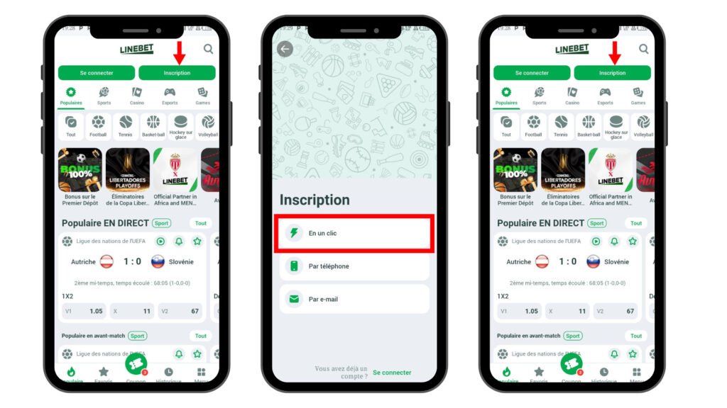 s'inscrire sur Linebet Mali