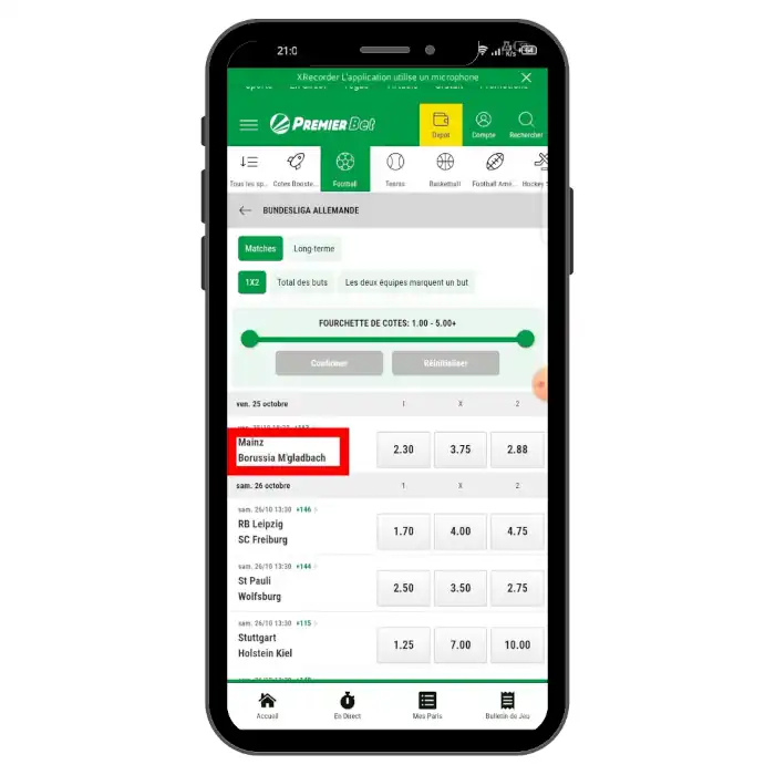 parier sur premier bet 3