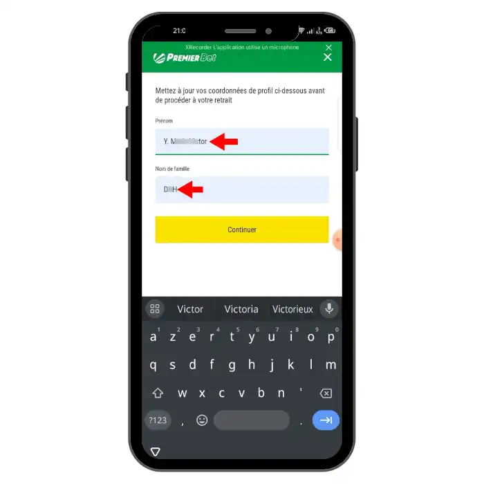 retrait dargent sur Premier Bet 3