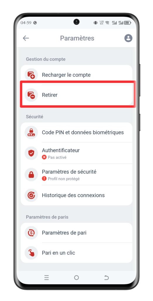 Ouverture de l’espace Retrait