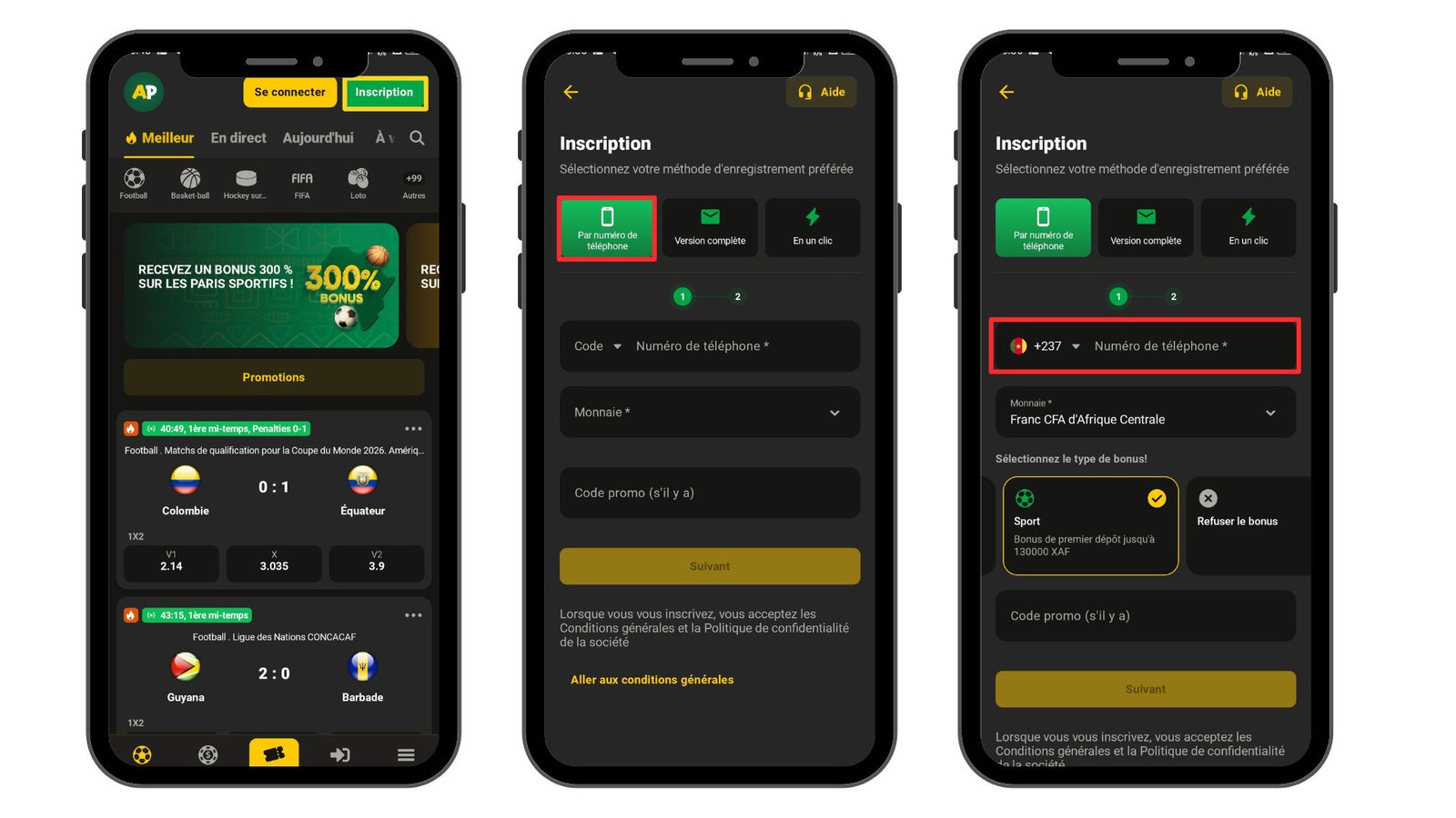 inscription sur Afropari