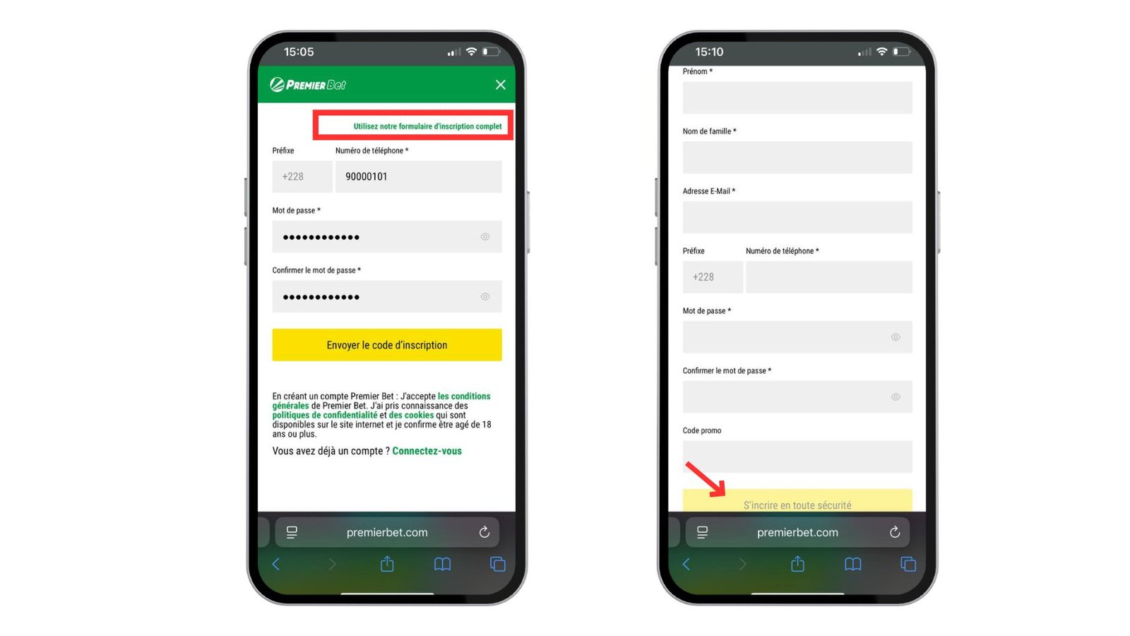 ouvrir un compte Premier Bet Togo en 2025