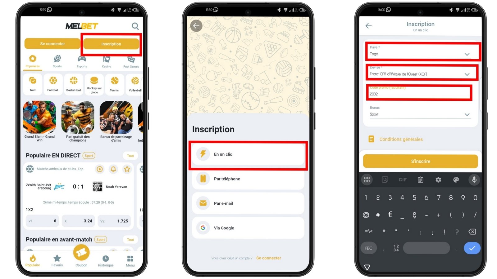 utiliser le bonus Melbet lors de linscription Melbet