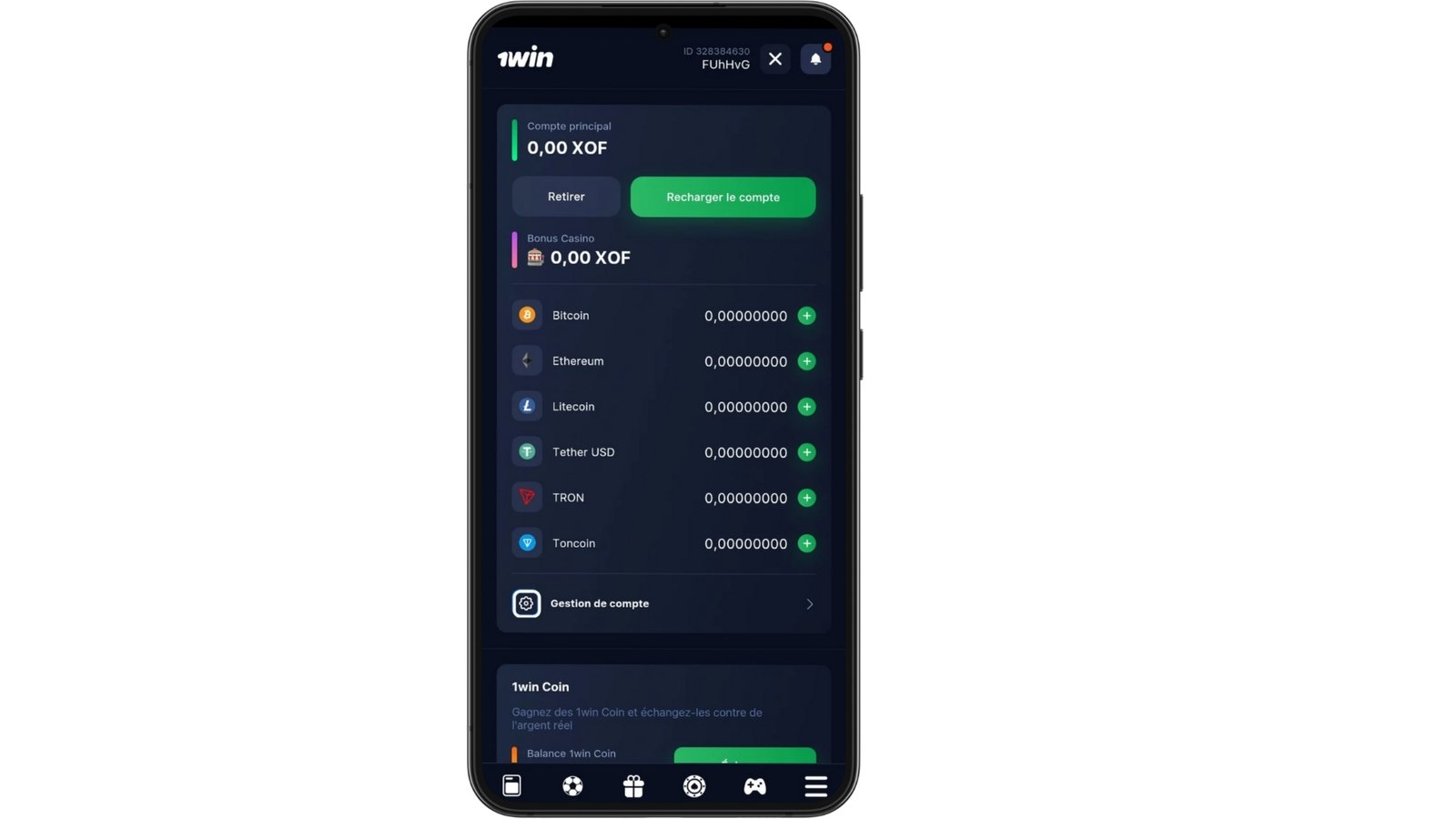 Retrait 1win RDC etape 2