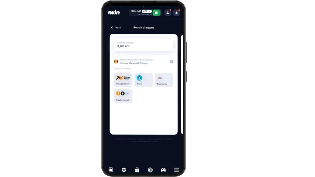 Retrait 1win Senegal ET3