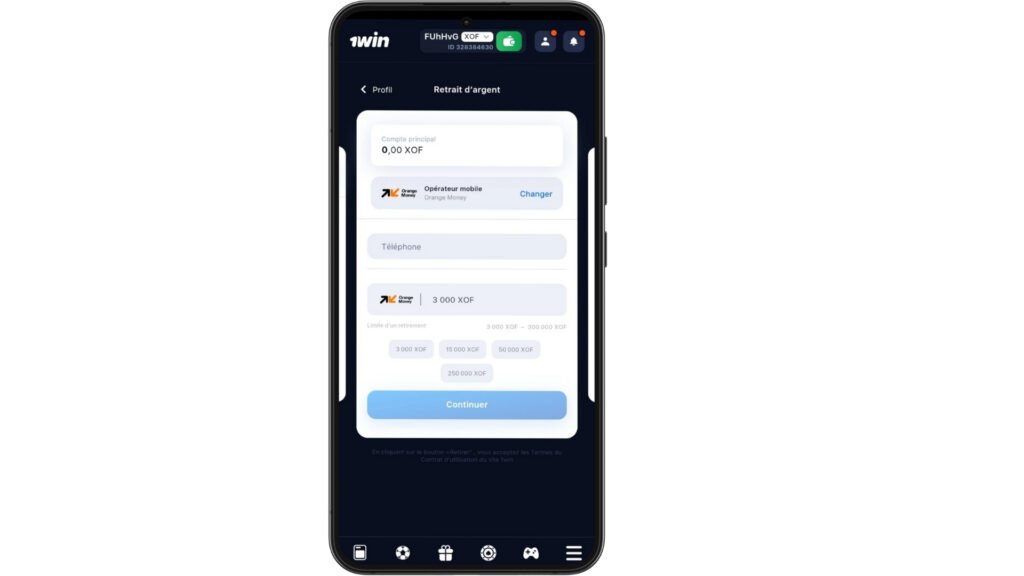 Retrait 1win Senegal ET4