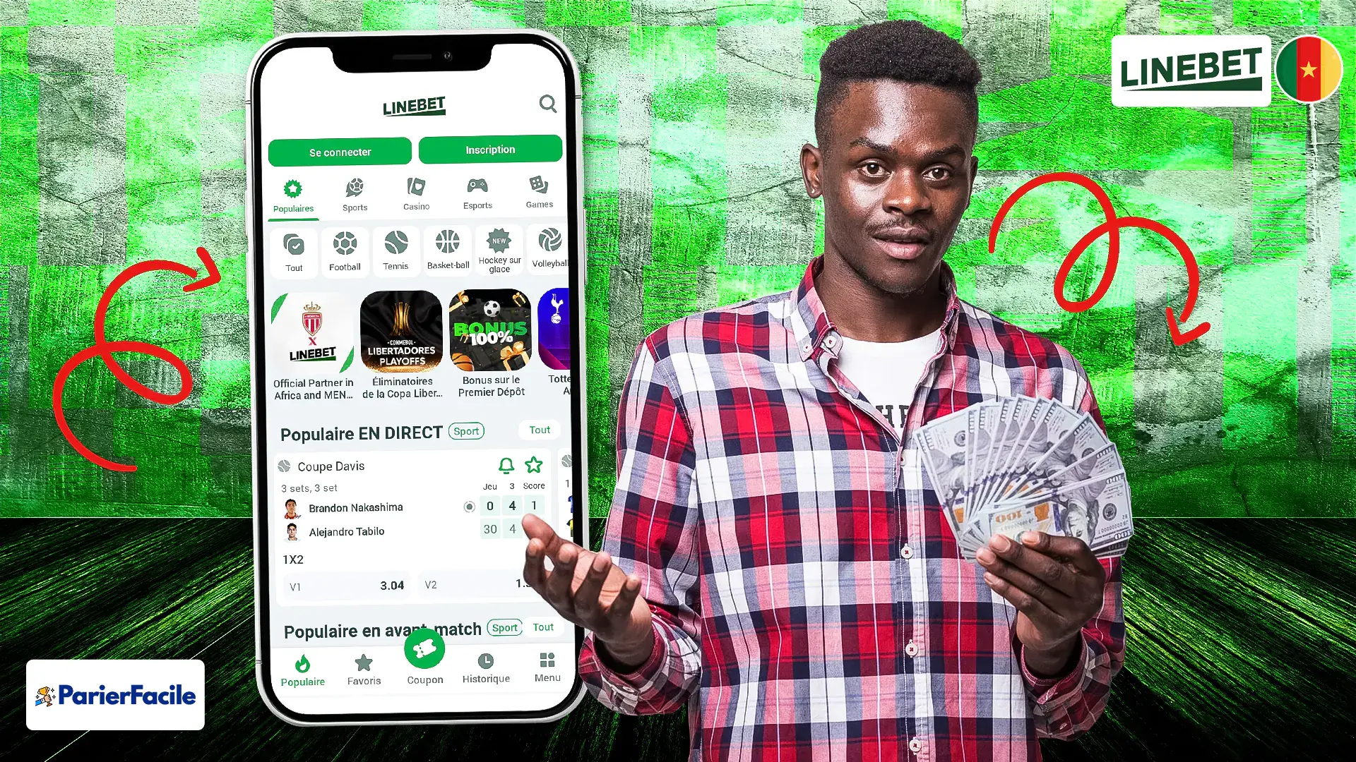 Étapes pour effectuer un retrait Linebet Cameroun