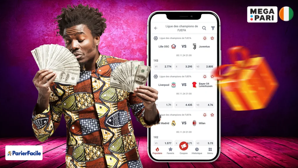 Parier avec le bonus de bienvenue de Megapari CI