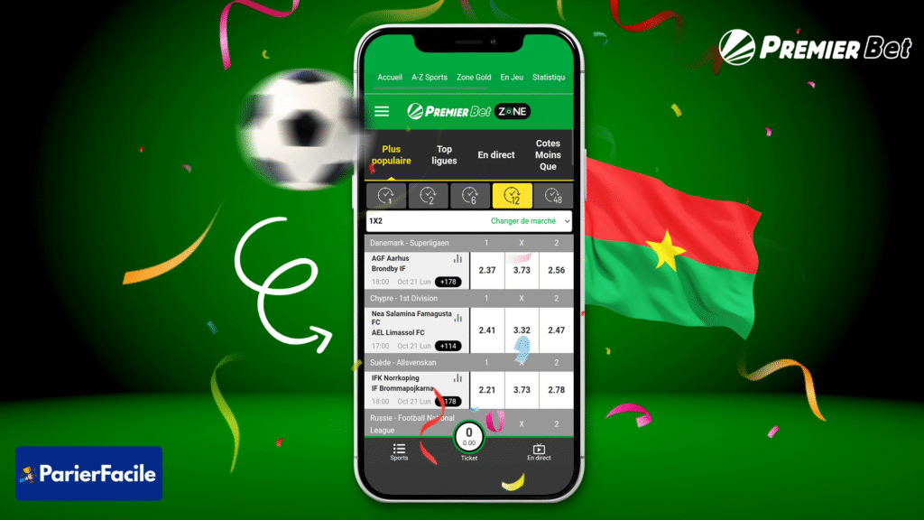 Site officiel de Premier bet zone Burkina Faso