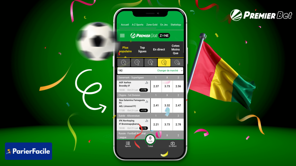 Site officiel de Premier bet zone Guinée
