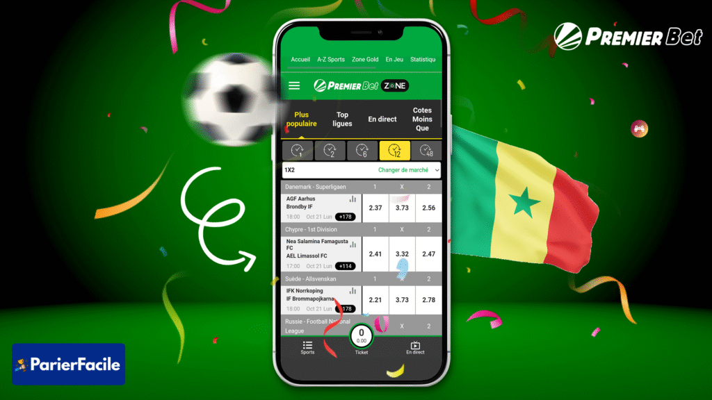 Site officiel de Premier bet zone Sénégal