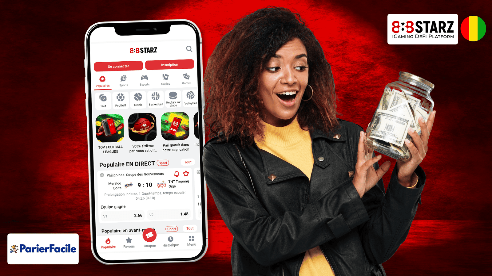 Les étapes pour faire un dépôt 888Starz Guinée