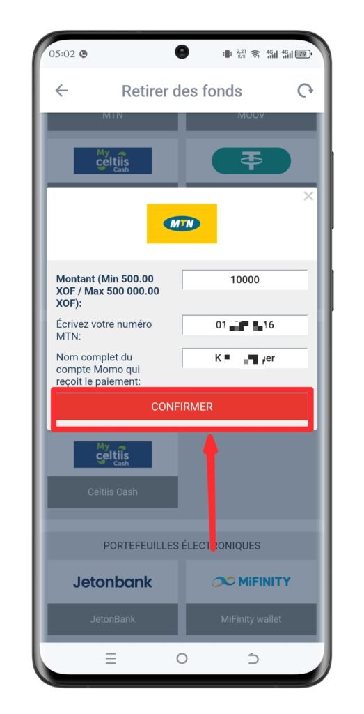 Confirmer votre demande