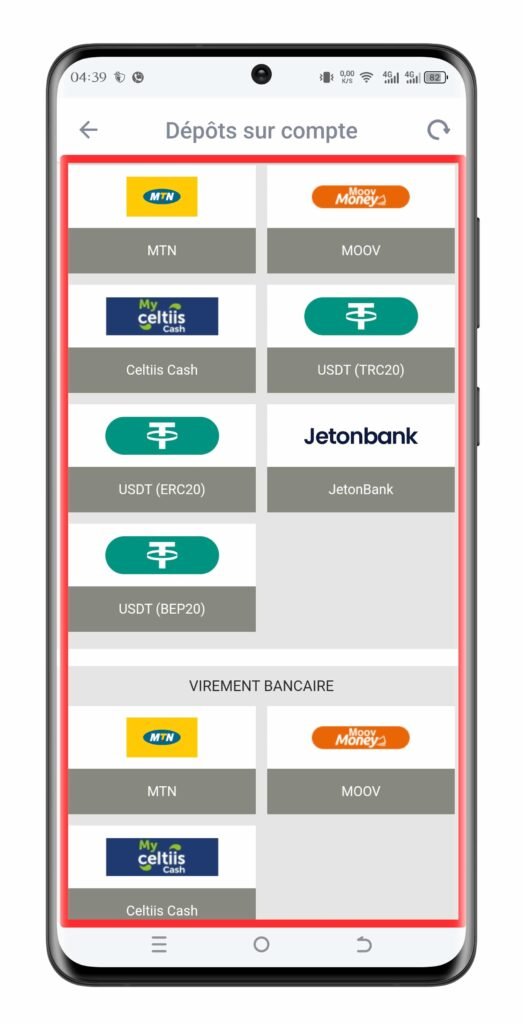 Sélectionner un moyen de paiement