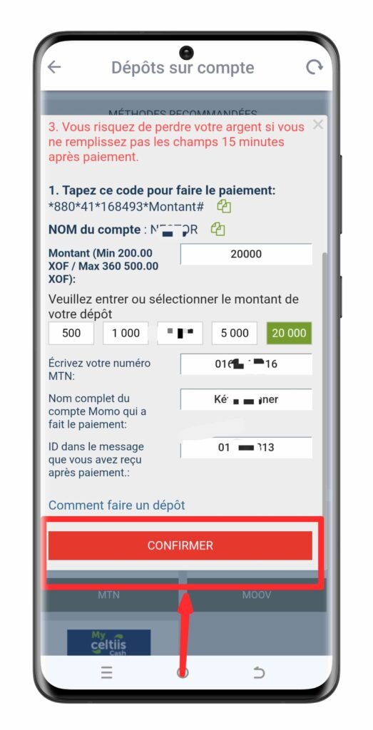 Confirmer la transaction